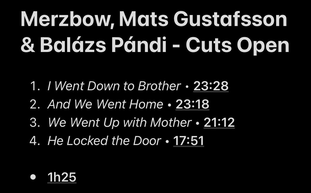 108/109: Cuts Open (with Mats Gustafsson & Balázs Pándi)A long project with many minimalist moments with only few sounds. Far from the huge noisy thing created by Merzbow, Mats and Balázs in Cuts, Cuts Open will although sounds heavier and messier at the end of the project.