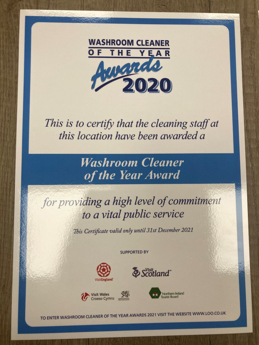 Westgrove_Group's tweet photo. We're pleased to announce that one of the @LoooftheYear awards for Washroom Cleaner of the Year 2020 goes to (drum roll please...) @shopcastlequay!
Well done to the Cleaning Team for this awesome achievement! 👏👏👏
#HighStandards #LoooftheYear #Cleaning #FM https://t.co/6O3TN2domq