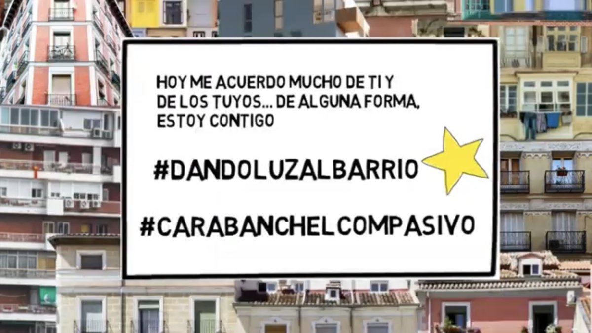 madridsalud's tweet photo. #comunidadescompasivas y #cmscarabanchel de @madridsalud  proponen: “haz saber a tus vecinxs que estas con ellxs” ⭐️ #dandoluzalbarrio #carabanchelcompasivo #masunidosquenunca ➡️ https://t.co/VO1xgsKivM https://t.co/0sdspZd57c