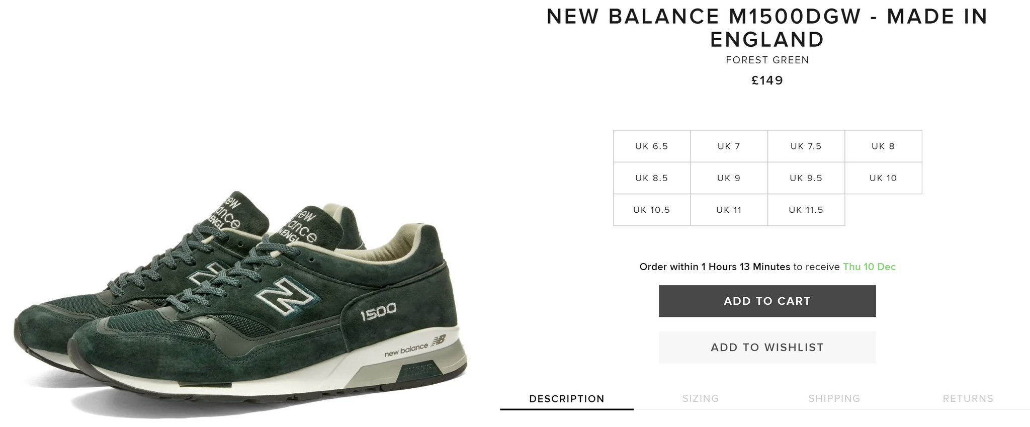 new balance 1500 forest green