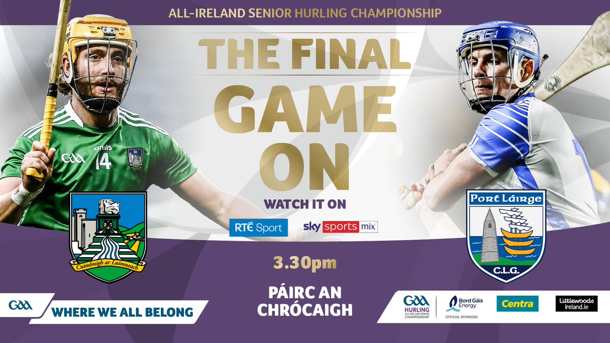 GAME ON! 
It's the #GAA Hurling All-Ireland Senior Championship Final Day!
 
Get your #BestSeatInTheHouse ready as <a href="/LimerickCLG/">Limerick GAA</a> v <a href="/WaterfordGAA/">Waterford GAA</a> throw-in at 3:30pm today at Croke Park. #GAABelong
