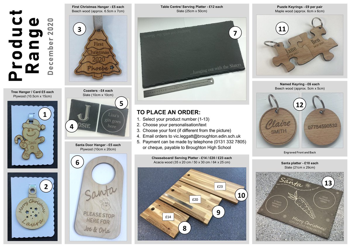 Orders for these products from D&amp;T need to be placed by Wednesday Dec 16th for a Christmas pick up. Ordering instructions are on the picture.