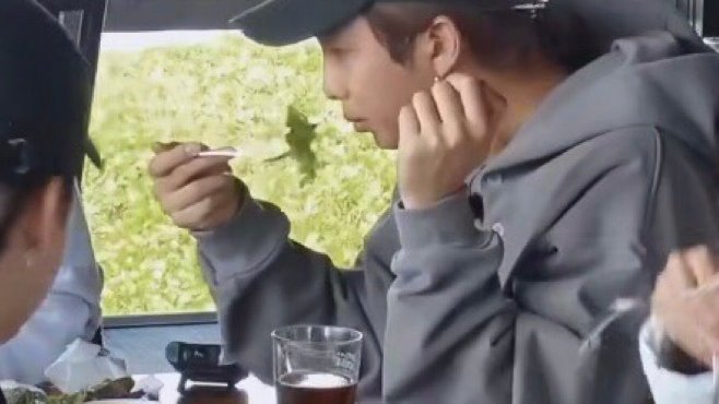 when he's eating he likes to put his left arm up on the table and use his right hand only. don't ask me why