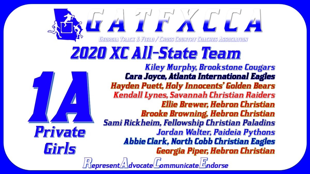 GATFXCCA's tweet photo. Congratulations to the following ladies for being named to the 1A Private XC All-State Team! https://t.co/uJhFxuXevZ