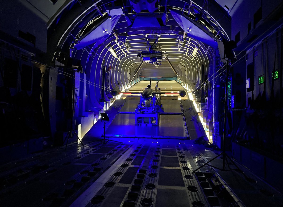 Rotorfocus's tweet photo. Airbus [@AirbusDefence] has been working in conjunction with Stuttgart-based SMEs, Geradts GmbH and SFL GmbH to develop a launcher for remote carriers to be deployed from an #A400M, in support of future #FCAS missions. #TMB2020 https://t.co/Ql9A3UuiPm https://t.co/SzPCjj0eF5