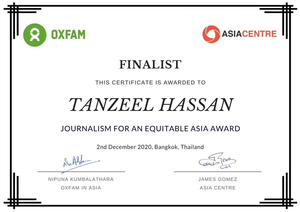 Proud to be among the top 10 finalists for Journalism for an Equitable Asia Award 2019-2020 for my story 'Why are more Pakistanis committing suicide?'