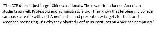 Pompeo has a theory on the genesis of Confucius Institutes.