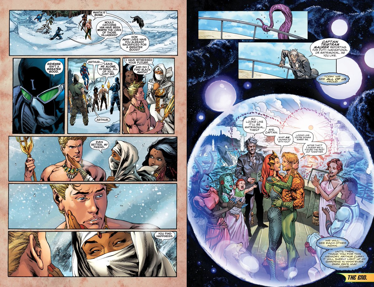 Kahina's prophecy fulfilled: They took the scenic route to get us there but DC finally gave fans what The Seer had predicted: A long-denied, emotionally satisfying, filled with future possibilities, happy ending to close out 10 years of amazing AQUAMAN stories!