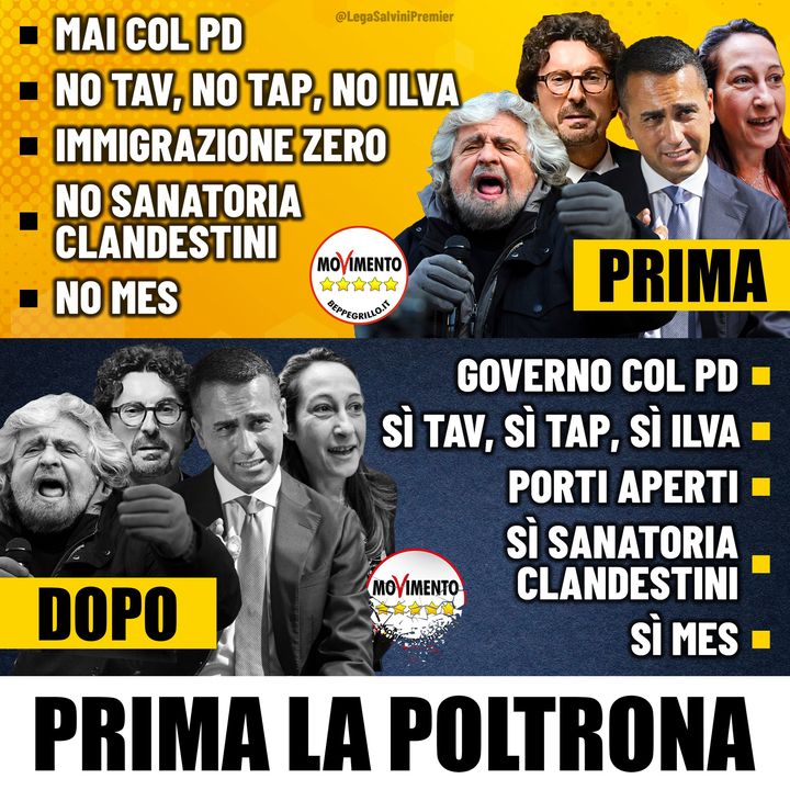 LegaSalvini's tweet photo. ++ IL CASO CLINICO DELLA POLITICA ITALIANA: IL #POLTRONAVIRUS DEI 5 STELLE. UNICA CURA? IL VOTO DEGLI ITALIANI CHE LI CANCELLERÀ ++ https://t.co/YpTXJrhVyO