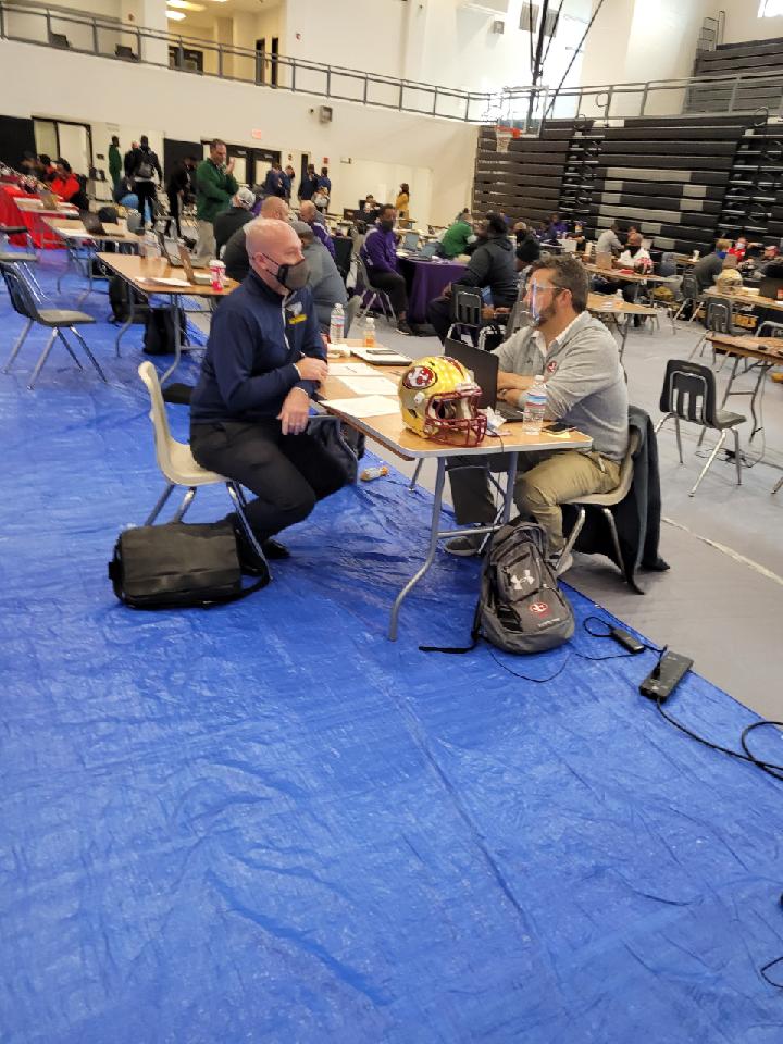 JohnsCreekHSFB's tweet photo. JC coaches at it again! @FBCoachJC, @coachanderson66, @bsweatt60, @CoachSegaloff all out at recruiting fairs looking for more offers. Won't stop till our guys have offers n options! #OfferWeek continues at #OfferCreek! #JustConquer @LeadGladiator @FultonAD_crafts @RecruitGeorgia https://t.co/ayaSIEKtv7