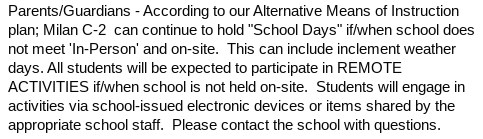 MilanC2Schools's tweet photo. Please see the attached picture for important information. https://t.co/xhkFVTZrkH