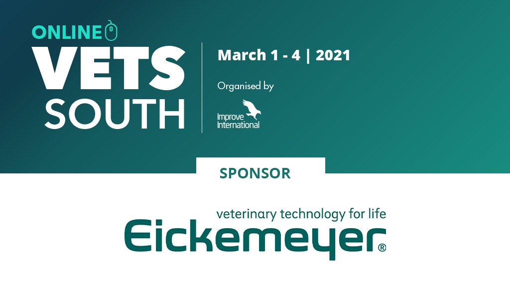 VetsSouth's tweet photo. We are proud to announce Eickemeyer as one of Vets South 2021’s sponsors! 
Find out more about the Vets South 2021 online event and book your early-bird ticket from £95 + VAT (available until 31 Jan 2021) on our website 👇
https://t.co/0j1jDeLZGN https://t.co/YaQJdLWCEC