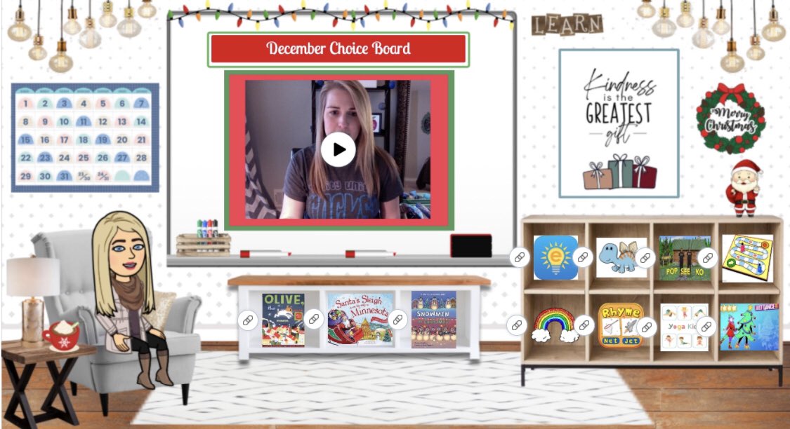 December choice board for my firsties! They are loving it so far!!!! Little day brightener... even virtually! ❤️ #bitmojiclassroom #iteachfirst #distancelearning
