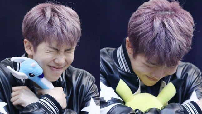 if u give him something then there is a 1000% chance he'll hug it. out of instinct? because he is secretly a teddy bear?