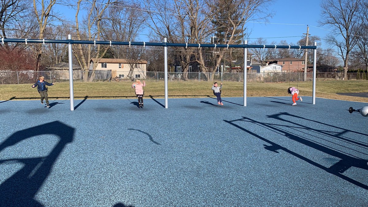 Swinging away enjoying a beautiful day for a quick brain break!