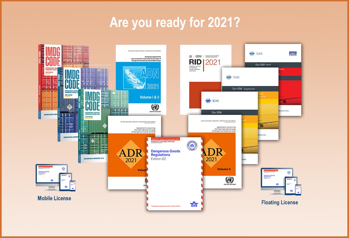 What with COVID and Brexit on our minds, you could be forgiven if you forgot that the new Dangerous Goods regulations start on the 1st January 2021.

IATA and ICAO come into effect January 1st, but you have a little more time for the IMDG, ADR, ADN and RID.

#dgr_2021