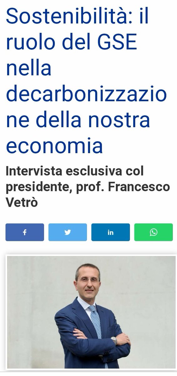 GSErinnovabili's tweet photo. "Sostenibilità: il ruolo del GSE nella decarbonizzazione della nostra economia": guarda l'intervista esclusiva col Presidente #GSE @FrancescoVetr1 per @efa_news cliccando qui https://t.co/lJP7VyJkBp https://t.co/MP6XrJoPS3 https://t.co/fI7N75JO4k