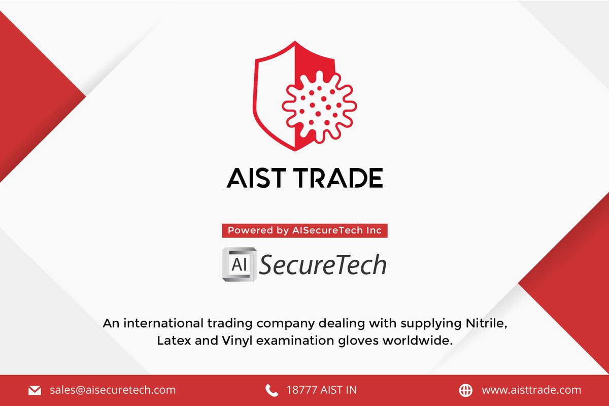 AISecureTech1's tweet photo. AIST Trade under the banner of AI Secure Tech for bulk trading if #gloves #PPE #Mask https://t.co/WIC4BCk292