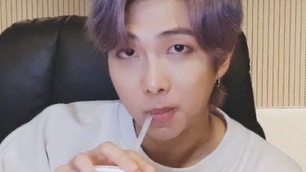 when he drinks things out of straws he will definitely use the right corner of his mouth to do so.