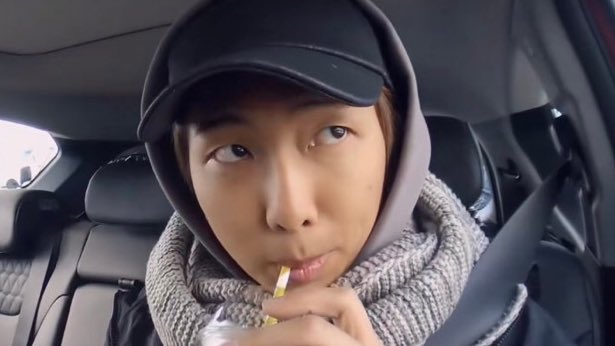 when he drinks things out of straws he will definitely use the right corner of his mouth to do so.