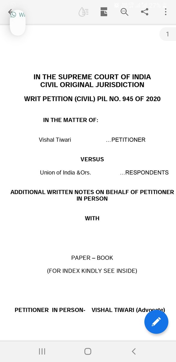 VISHALT12039545's tweet photo. Moratorium case Written Arguements have been filed by me. I focused on three things in submissions- 
1. Moratorium Extension till 31st march 2021.

2. 90 days grace period after stay lifted on NPA.

3. Illegal and harassing methods by recovery Agents should be stopped. https://t.co/SIedTxKXvw