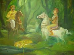 वाघाजवळ गेले ,त्यांनी पाहिलं की,वाघाला दोन बाण लागले आहेत.ते विचारात पडले.तेवढ्यात झुंडपामध्ये सैनिकी वेषात असणार्या सुंदर मुलीवर राजाची नजर पडली.ही मुलगी म्हणजेच राणी चन्नम्मा होती.मल्लसर्ज राजे प्रभावित झाले.आणि त्यांनी राणीला लग्नाची मागणी घातली.