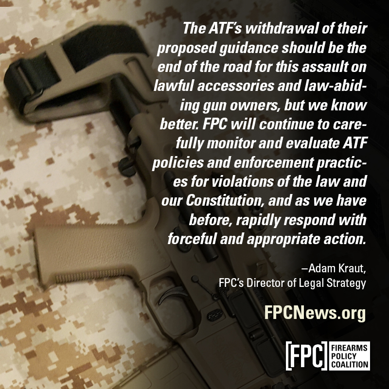 gunpolicy's tweet photo. Read FPC's full statement on the ATF's withdrawal of “guidance” for “stabilizing braces” at https://t.co/e0tL5NlNew https://t.co/UmG7TDPIiV