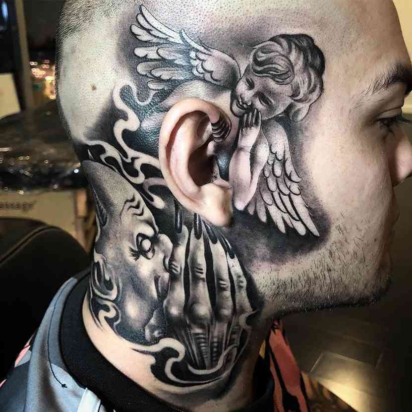 Traditional Cheeky Devil Tattoo Design