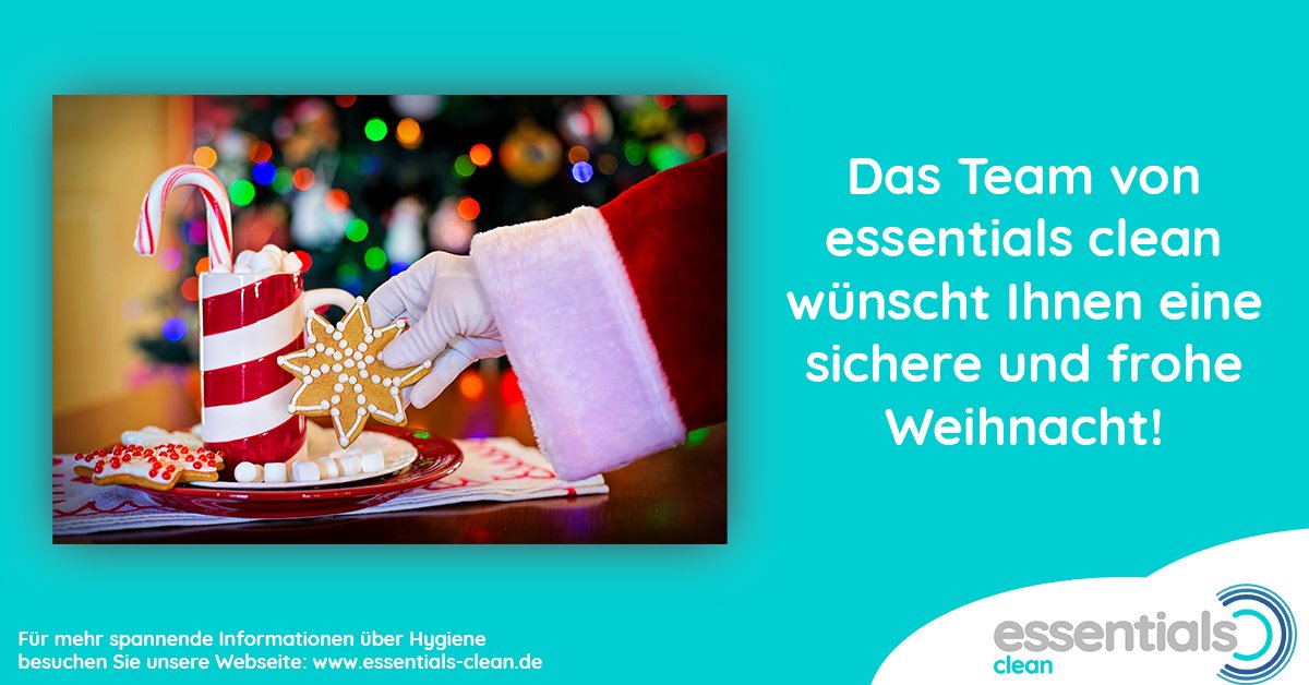 EssentialsClean's tweet photo. Das Team von essentials clean wünscht Ihnen eine gesunde, sichere und frohe Weihnacht! Passen Sie auf sich und ihre Liebsten auf. 🎅 🌲 

#Weihnachten #Feiertage #StayAtHome #Weihnachten2020 #StayHealthy https://t.co/HO1sO2Ah4f