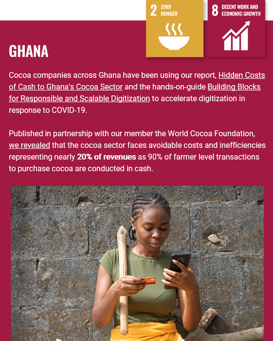 Ghana is a world leader in the use of  #mobilemoney, but 90% of the cocoa farmer transactions are still made in cash. Responsible  #digitalpayments can drive efficiencies & benefit everyone in the value chain, especially the smallholder farmers. http://ow.ly/BiNC50CTKo6  #SDG2  #SDG8