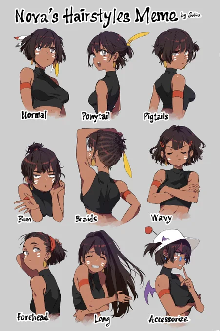 I had this meme in the WIP folder for ages!
Decided to treat myself this holiday season and get back to it because I love drawing my FF7 OC Nova ??‍♀️✨
#HairstylesMeme
#FF7OC 