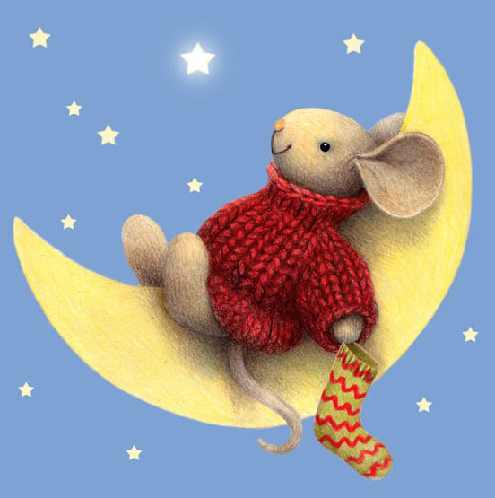 #OldBearAdventCalendar No 24. There was an amazing moon last night, and if you looked very closely you might have seen this! #HAPPYCHRISTMAS #HappyChristmasEve #AdventCalendar #moon #mouse