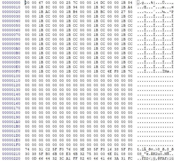 when you parse all the records in this deck, you wind up with a binary file that looks like this. but what is all this data?