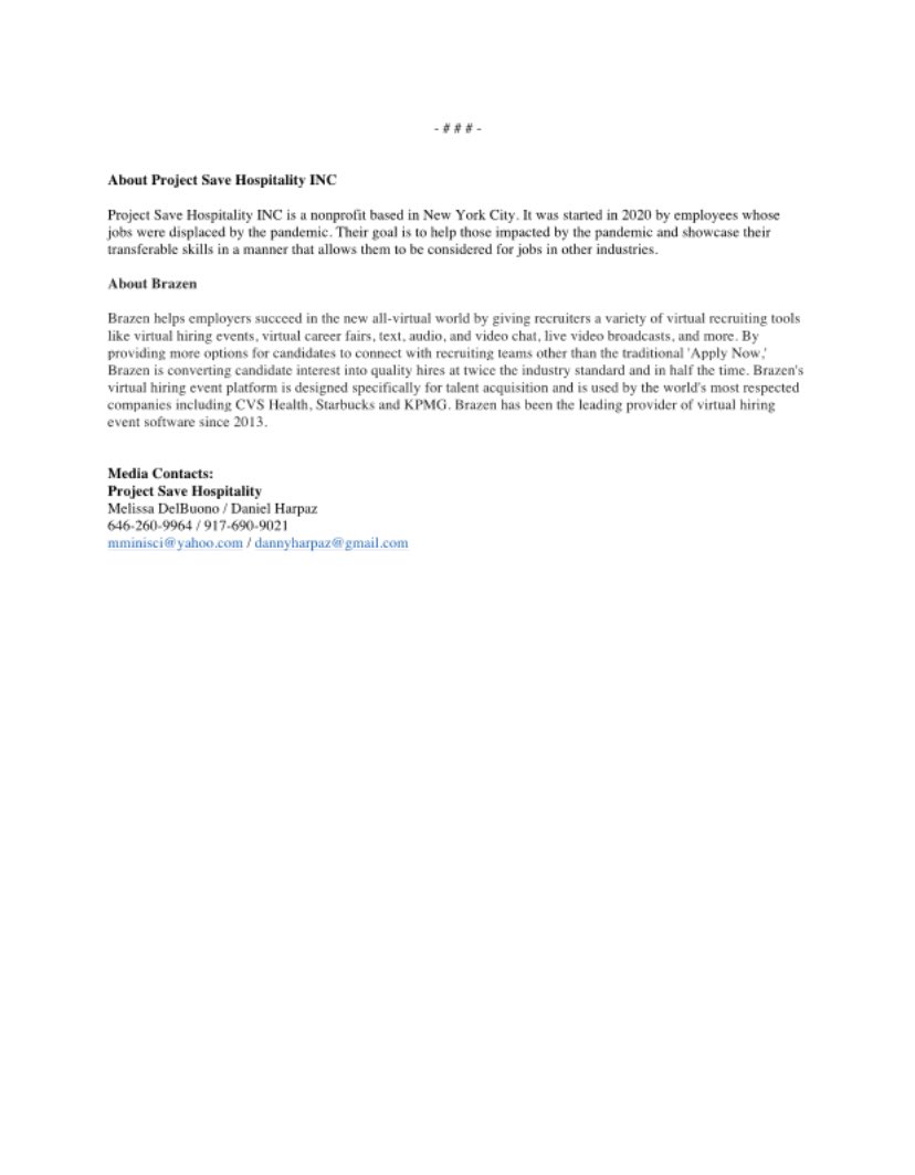 Project Save Hospitality tweet media