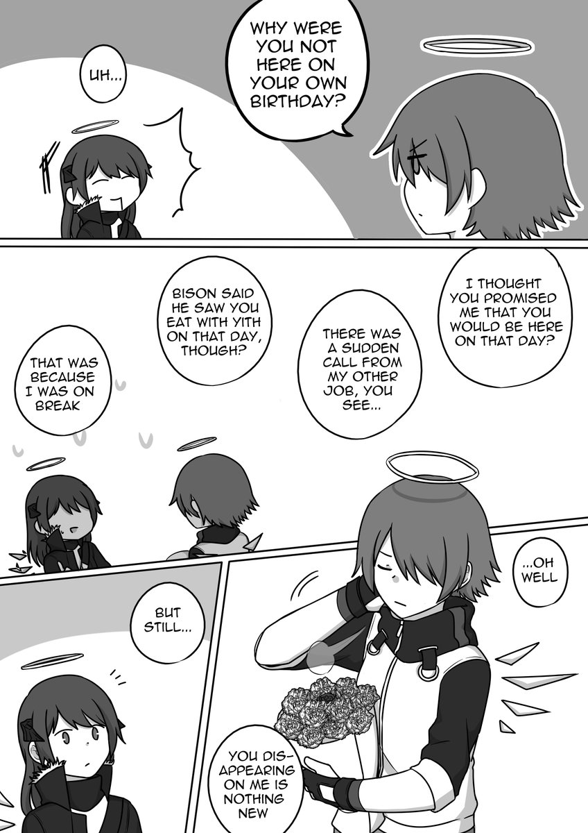 PotatoPenggu's tweet photo. (1/2)
A comic I made for MostiExu birthday event on Facebook. Since the event already ended I uploaded it here too..... Remind me to stop making edgy MostiExu because I'm sure I would cringe when I see it again at a later date 😭

日本語版後でアップします！ https://t.co/p7450Yo7Ad