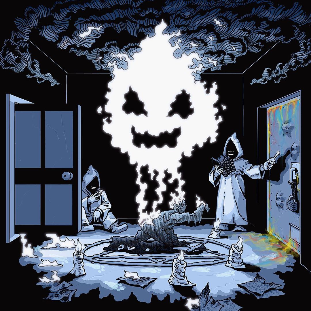 1st track - BLACKBOX"Burning man is melting down like tar.Some people watching him and mocking him."