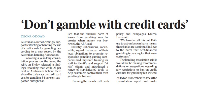 Approx 20% of sport & race bettors are likely to experience gambling harm. Using credit can make it worse. @ausbanking says 81% of Australians are concerned about gambling on credit cards; majority align with @vicrgf's position for a ban. https://t.co/v4UgCm2nwI https://t.co/3DocUeRDJA