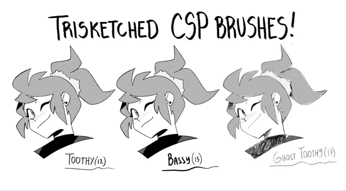 With the new CSP update, I've managed to fully replicate the brush-feel of the PS brush I've been using for the longest time!

I've also included a sketchy version of it as well as a basic round inker for cleans!

It's free/pay-what-you-want!

https://t.co/RsTR0LVGNj 