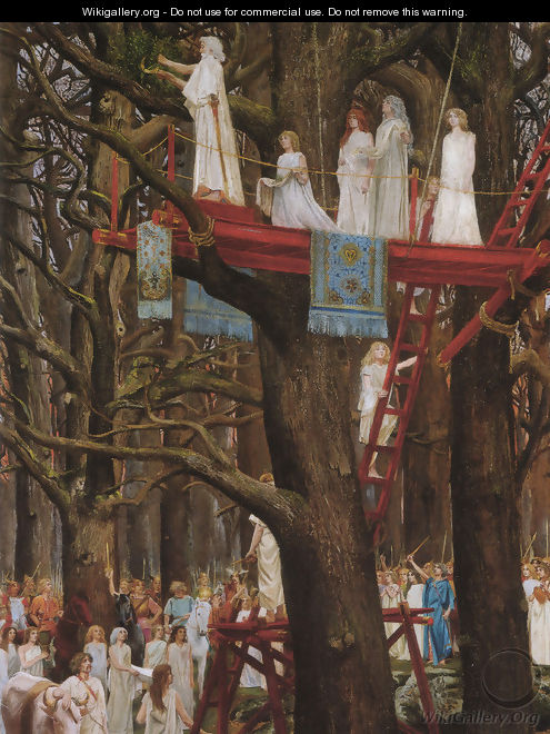 Here is another by Henri Paul Motte ( https://www.wikigallery.org/wiki/painting_86703/Henri-Paul-Motte/Druids-Cutting-the-Mistletoe-on-the-Sixth-Day-of-the-Moon_)...13: