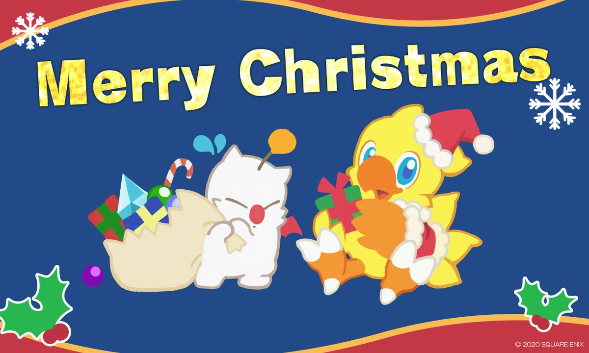 Final Fantasy公式 メリークリスマス いよいよ明日はクリスマスクポ 真っ赤なお鼻のモグからみんなにクリスマスカードのお届けクポ イラストは浅見瑠比さんの描き下ろしクポ クリスマスをテーマにしたイベントも各種開催中クポ 詳細