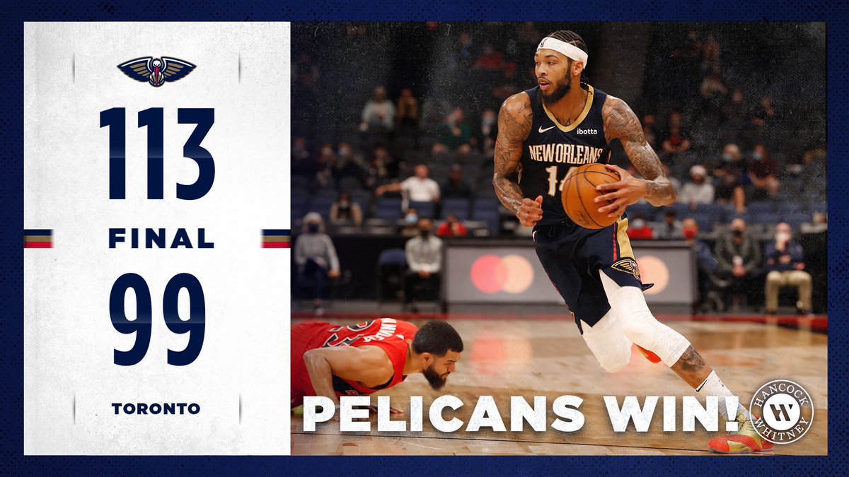 New Orleans Pelicans (@pelicansnba) on Twitter photo PELICANS WIN!🙌
Ingram's near triple double (24 PTS, 11 ASTS, 9 REBS) leads New Orleans to an opening night W!
#WontBowDown | <a href="/HancockWhitney/">Hancock Whitney</a> PELICANS WIN!🙌
Ingram's near triple double (24 PTS, 11 ASTS, 9 REBS) leads New Orleans to an opening night W!
#WontBowDown | <a href="/HancockWhitney/">Hancock Whitney</a>