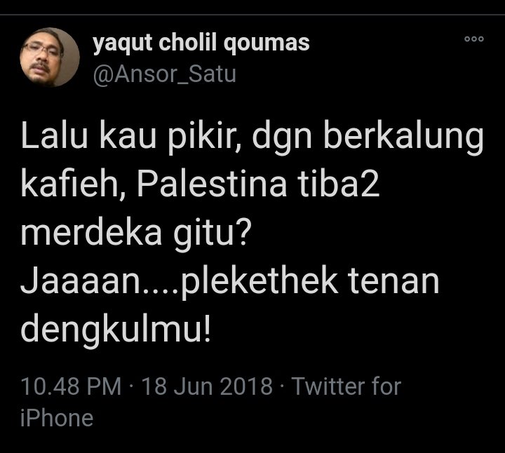 Lalu kau pikir, dgn jadi menteri Agama , Persatuan antar umat  tiba2 bisa tercipta gitu? Jualan Radikal radikul bisa hilang gitu. Jaaaahn....plekethek tenan dengkulmu