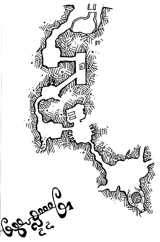 This is from one of the first Empire of the Petal Throne games I played in back in 2015. We are under the city in order to find ancient records about our clan and families I believe.