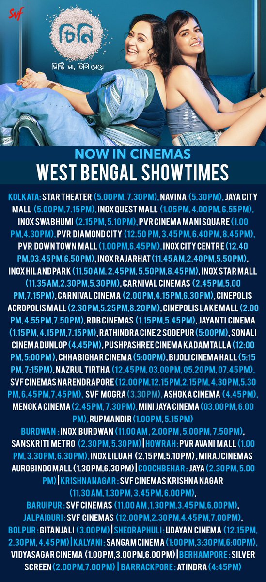 DebjitGuha3's tweet photo. Please go and watch #Cheeni in your Near Cinemas 

#Cheeni Releasing Nationally tomorrow in cinemas!

Book your tickets here: https://t.co/f888ZeWnzU

@madhumitact @AdhyaAparajita @iamsaaurav @talkmainak https://t.co/StVzrHFVZR https://t.co/dclOzPfuNa https://t.co/0odvMXQsoV