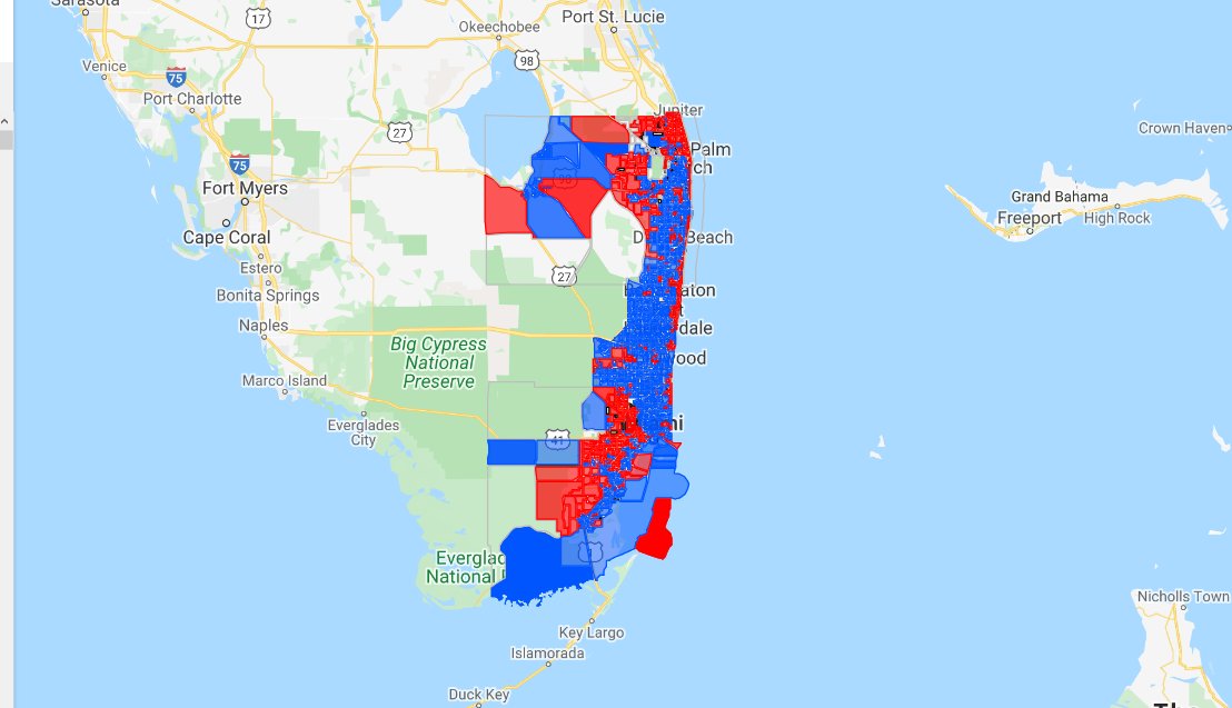 SethPlatt's tweet photo. I now have the Presidential Election Results for #MiamiDade #Broward and #PalmBeach County all mapped in one sharable @googlemap on my website https://t.co/QR3Y3yzFkT #electionmaps https://t.co/PMm4hYWmfi