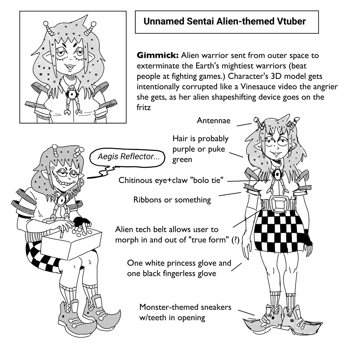 So its finally come to this; I've designed my own Hololive Vtuber original character [1/2] 
