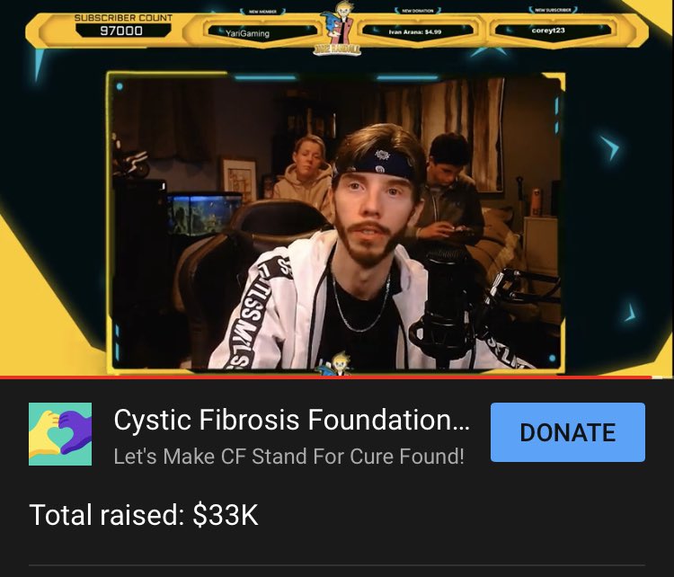 JakeRandall's tweet photo. We did it together. This community raised over $30,000 for the cystic fibrosis foundation today. I haven’t cried this much in all of 2020 and that’s really saying something. Thank you and I love you. You are all a part of finding the cure that I know will one day be discovered. https://t.co/Jfbvo1DVog