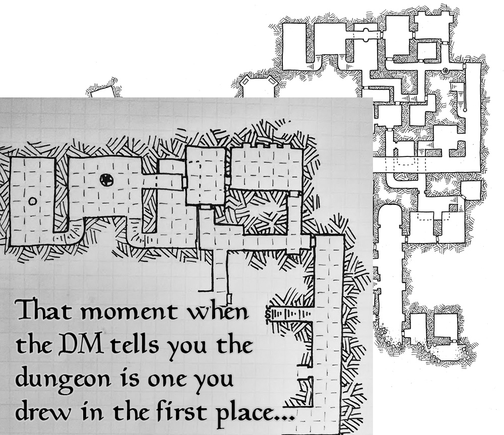 Let's finish off with this piece from the first year of our Empire of the Petal Throne campaign, exploring ruins outside of a Salarvyani city.