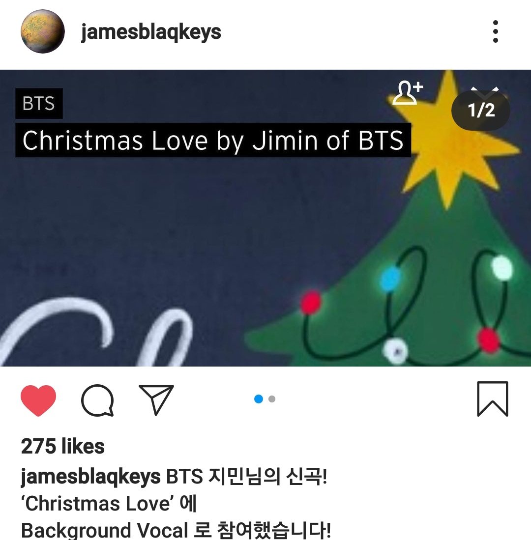 PJM_data's tweet photo. 'Christmas Love' background vocals, James Keys, posted on his Instagram account 

☆https://t.co/5lxEAzaIdS

#ChristmasLoveByJimin @BTS_twt https://t.co/sjwM0LyMQ6