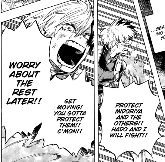 Shoto on the other hand will be forced to ponder the opposite. We have already seen him try to reach out to Dabi this arc. However, all he got in return was a few more burns. Because of this, I think he will have to ask himself if he is prepared to kill Dabi rather than save him.